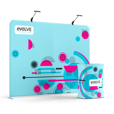 Evolve Straight Fabric Pop Up - 3m with Standard Counter