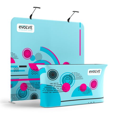 Evolve Straight Fabric Pop Up - 2.5m with Large Counter