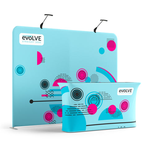 Evolve Straight Fabric Pop Up - 3m with Large Counter