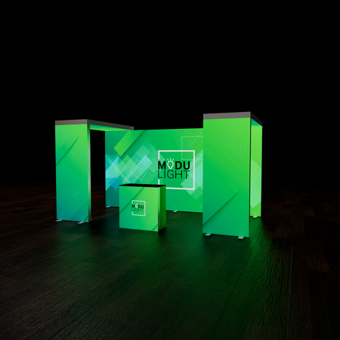 ModuLIGHT LED Backlight Exhibition Stand - Backwall With 2 Arches - 5m Image 2