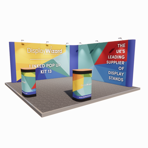 Linked Pop Up Stand - Kit 13 - L Shaped - 5m x 5m Image 1