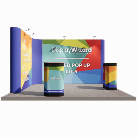 Linked Pop Up Stand - Kit 5 - L Shaped - 4m x 3m Image 1