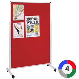 Adept Mobile Noticeboard - Red