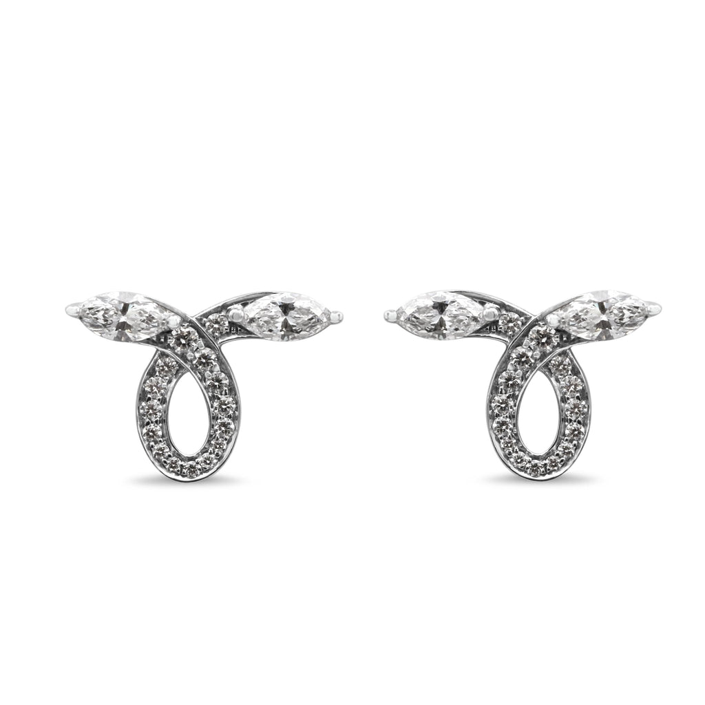 Tiffany Victoria® earrings in platinum with diamonds, mini. | Tiffany & Co.