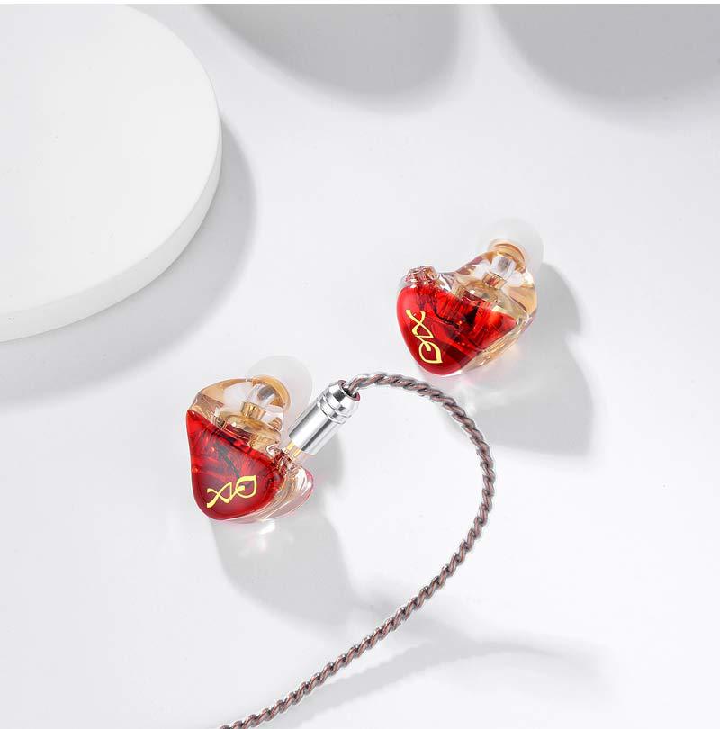 Color: Red, Style: Full set - A2 resin mold earphone In-ear subwoofer