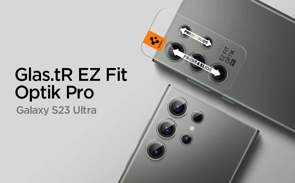 [2 Pack] Galaxy S23 Ultra Camera Lens Protector EZ Fit Optik Pro