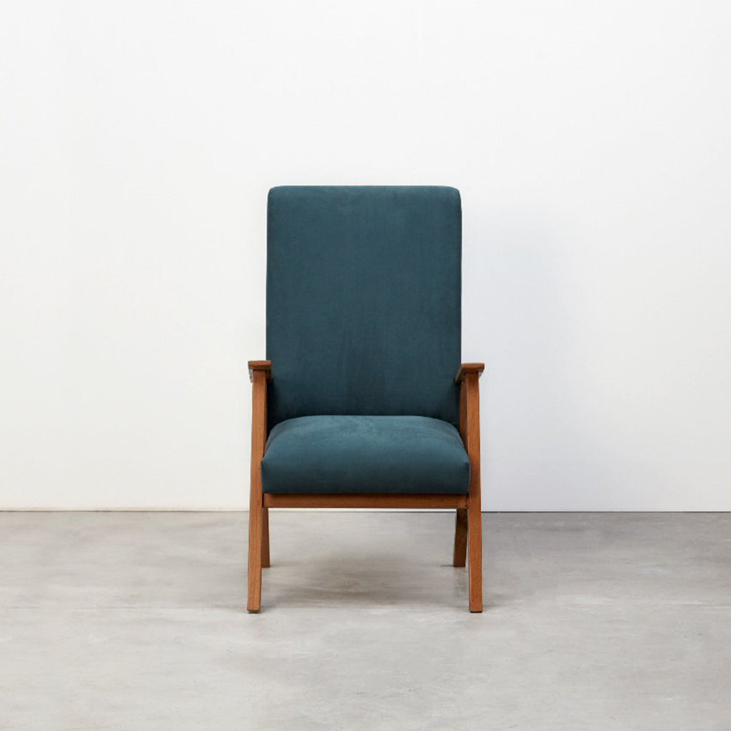 Valencia Armchair - Walnut and Forest Green