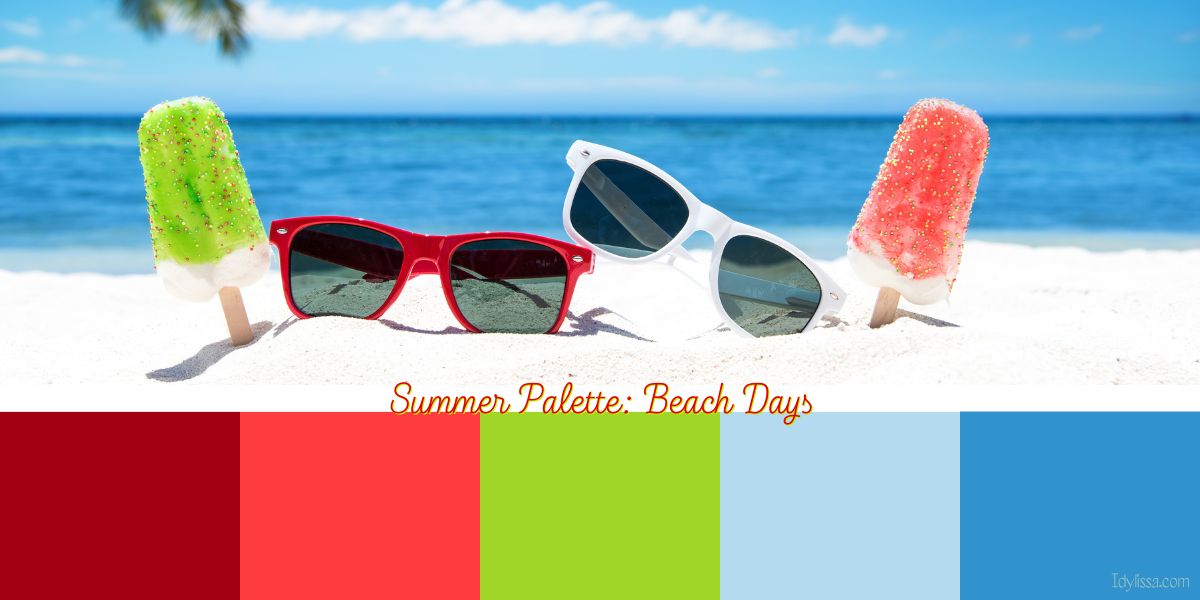 a beach scene with popsicles and sunglasses to create a summer palette