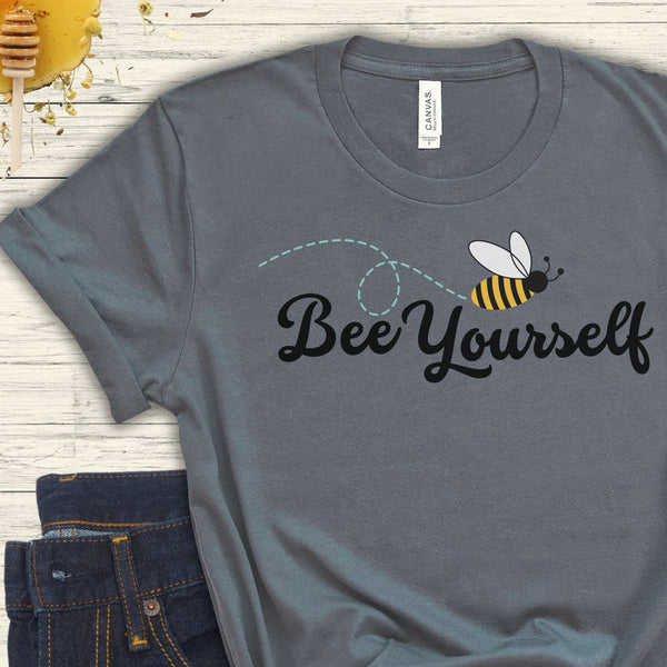 Tshirt with a bee graphic and the words "Bee Yourself"