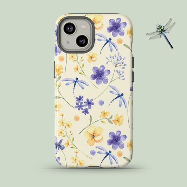 Phone case with dragonfly pattern