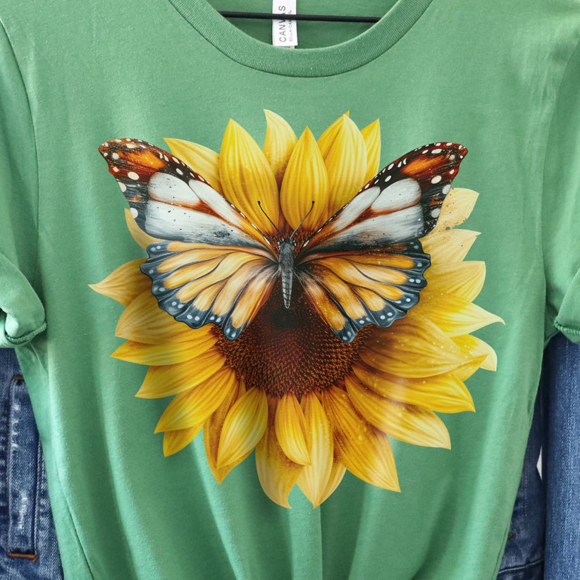 butterfly sunflower tshirt