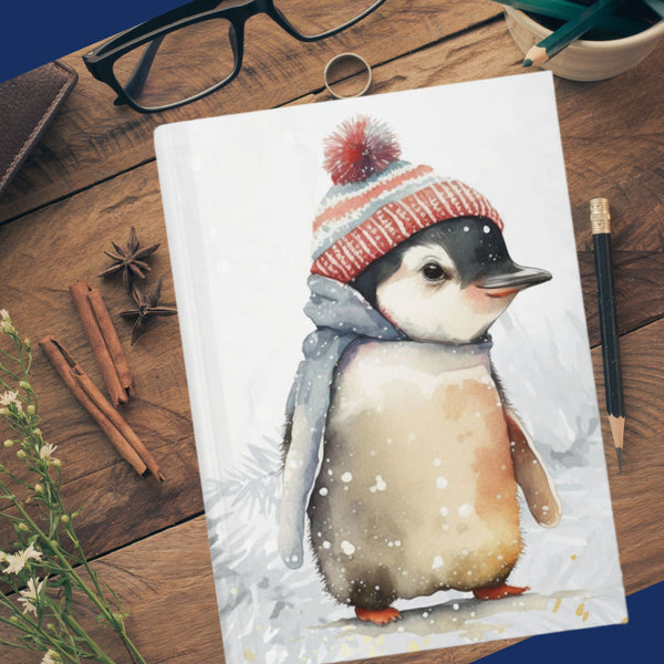 journal with a baby penguin on the cover