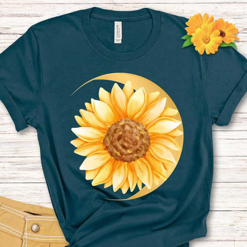 sunflower crescent moon tshirt