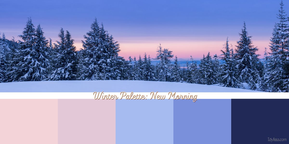 a snowy landscape to make a winter palette of pinks and blues