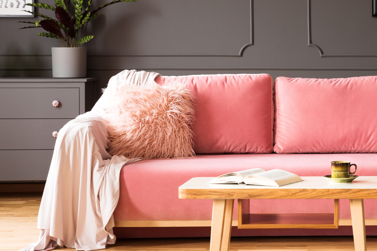 whimsical pink couch
