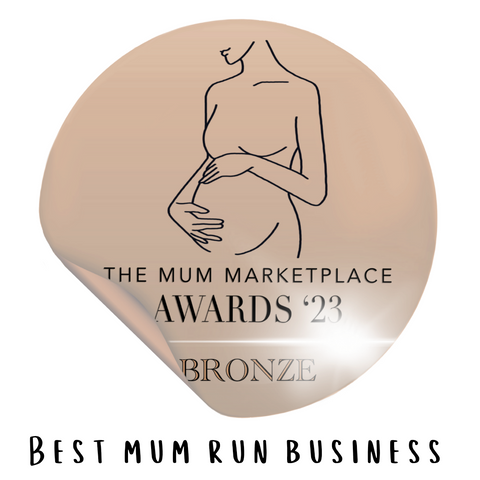 rosette showing prize for the best mum run business