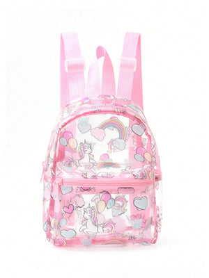 1 Pc Summer Cute Cartoon Unicorn Transparent Backpack For Girls - Zeal'N Life | Bringing Zeal to Your Life