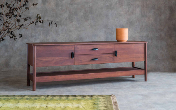 Coco TV unit with sleek design and mahogany finish, exemplifying the latest trends in home furniture design