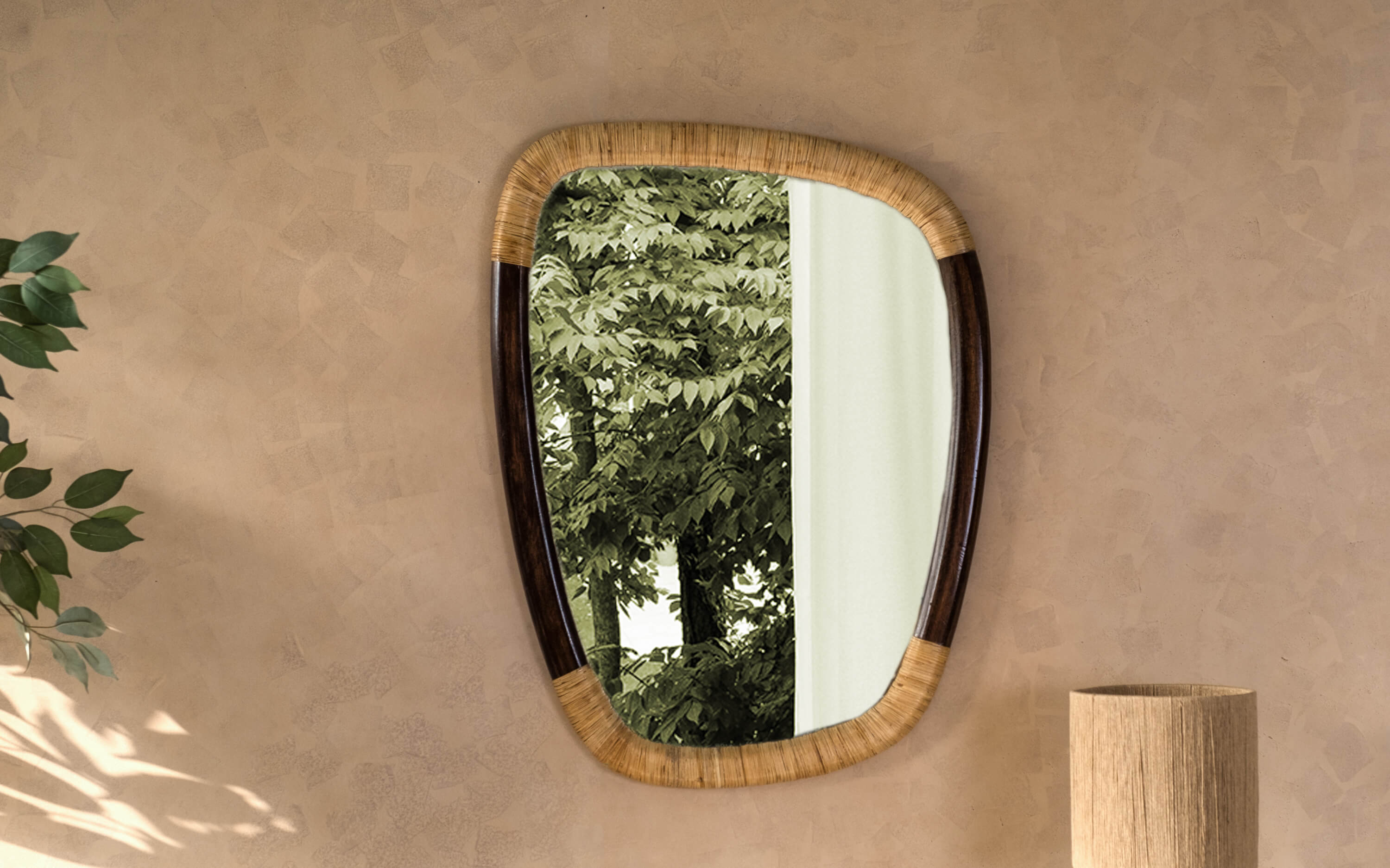 Geometric Wall Mirror on outdoor area