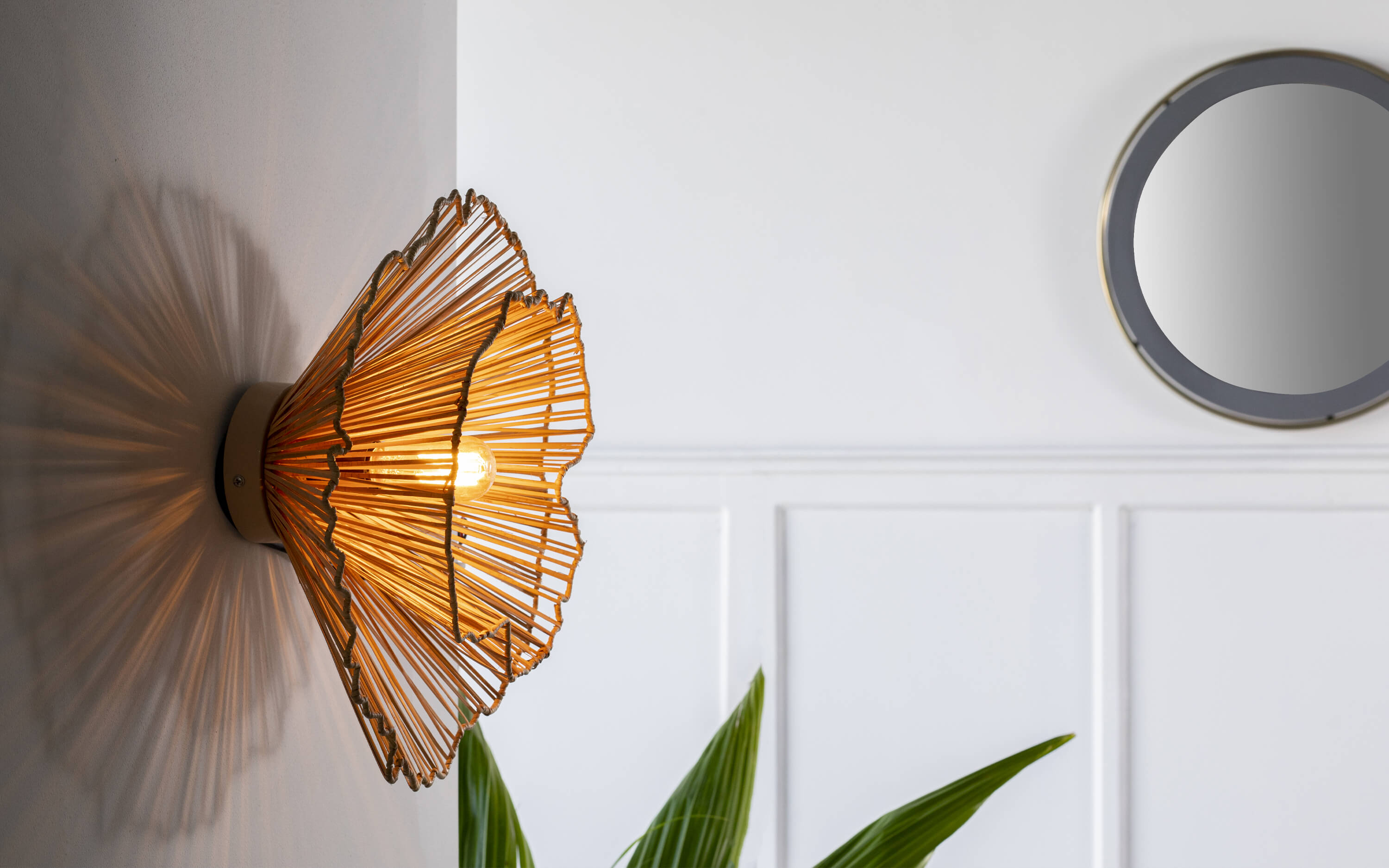 stylish Cane Wall Lamp for the bedroom decor