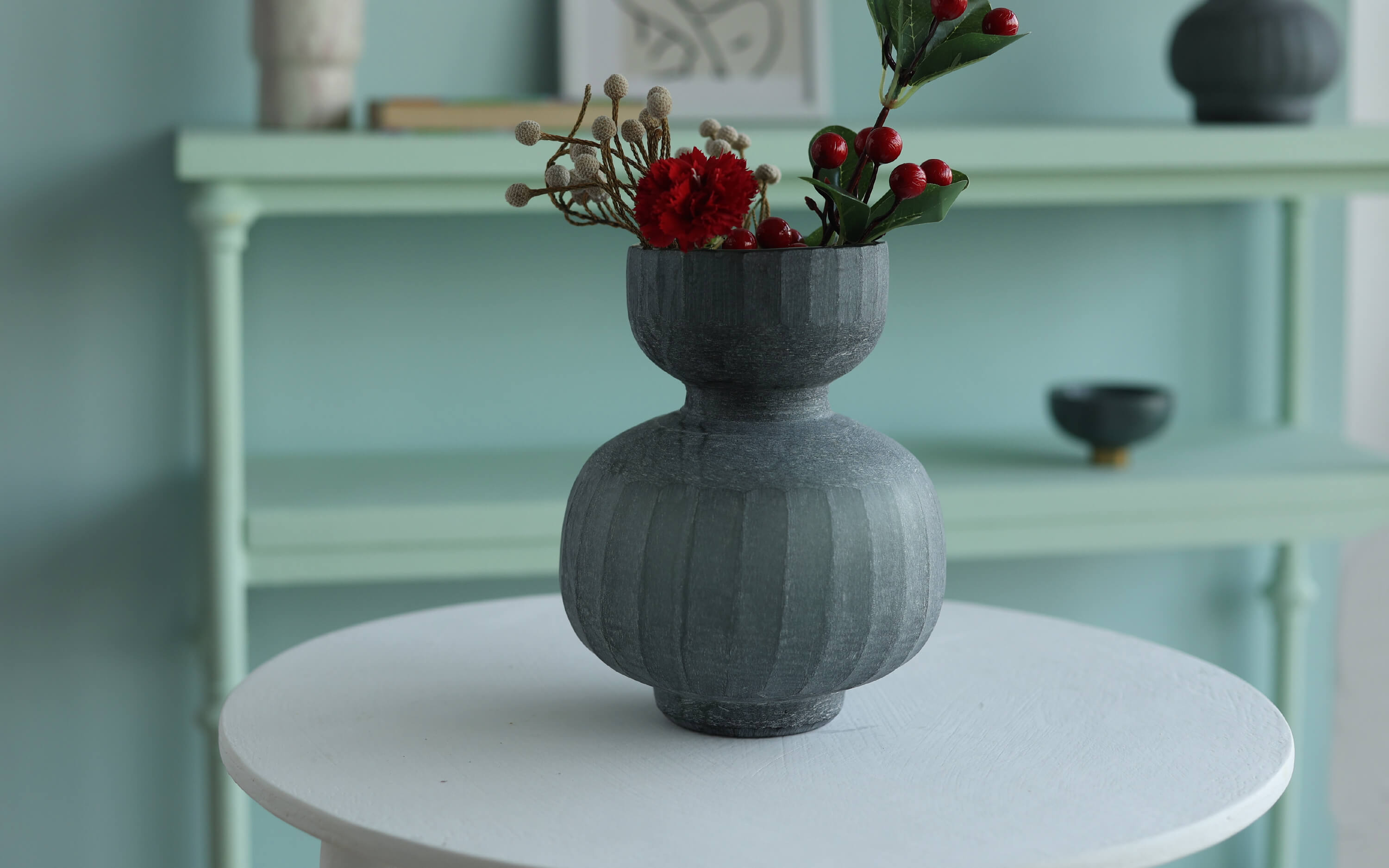  Lota Flower Glass Vase in dark color for home decor ideas  2023- Orange Tree Homes Pvt Ltd.
