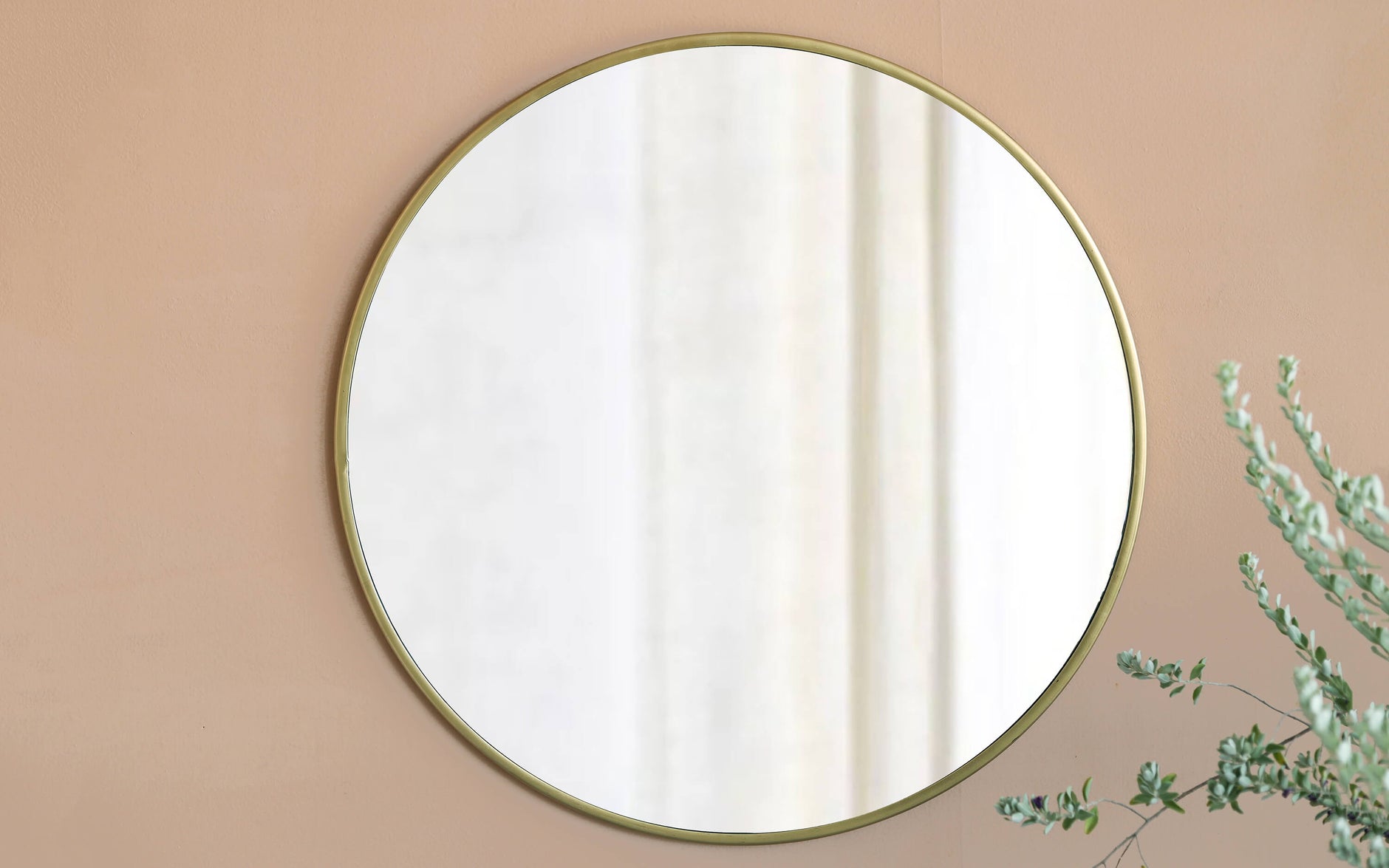 Ribu Gold Round Shape dressing mirror. Mirror Designs for bedroom