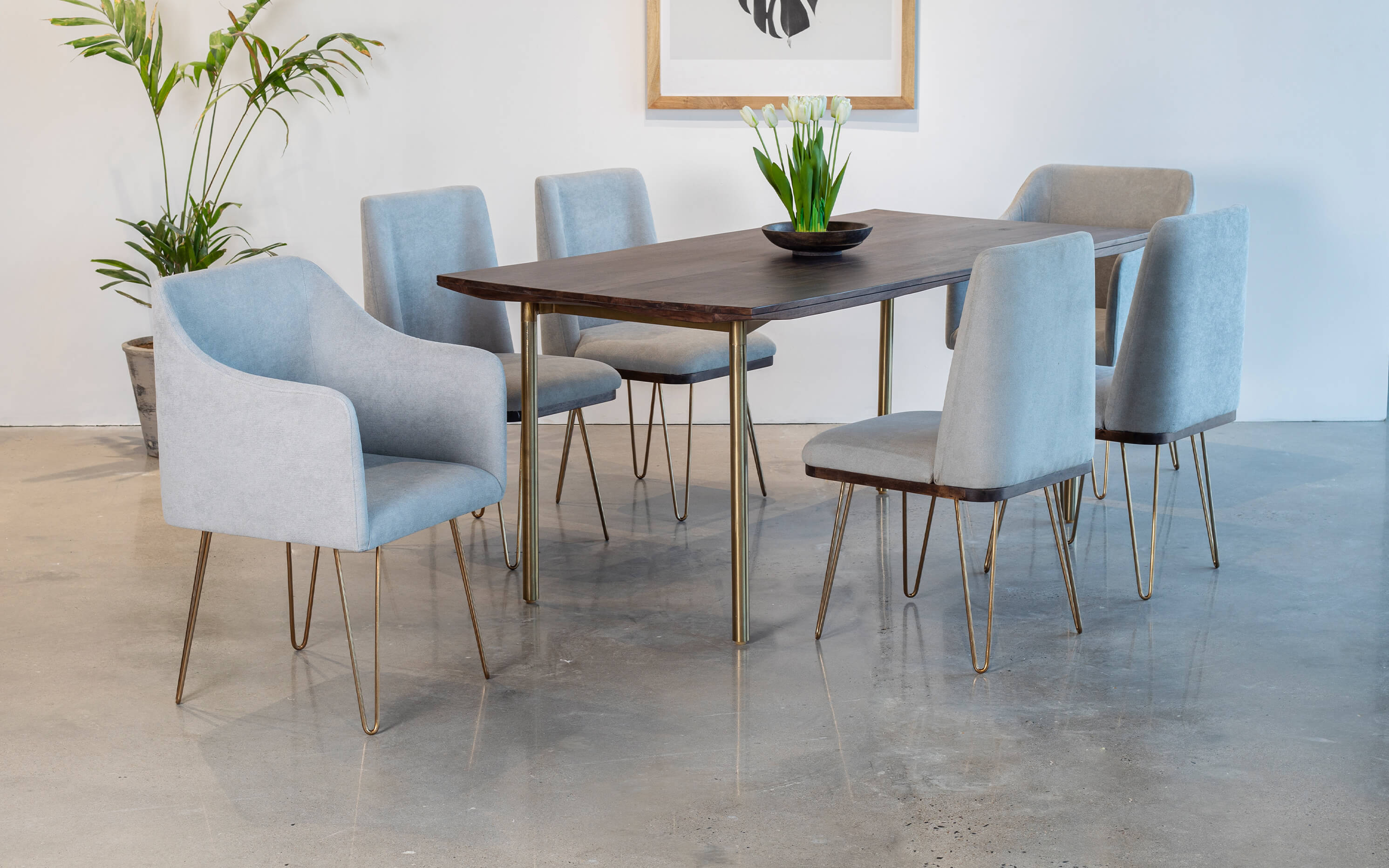 Barcelona Dining Table With 4 Without Arm and 2 Arms Chairs - Bringing Nature Indoors: Green Touches