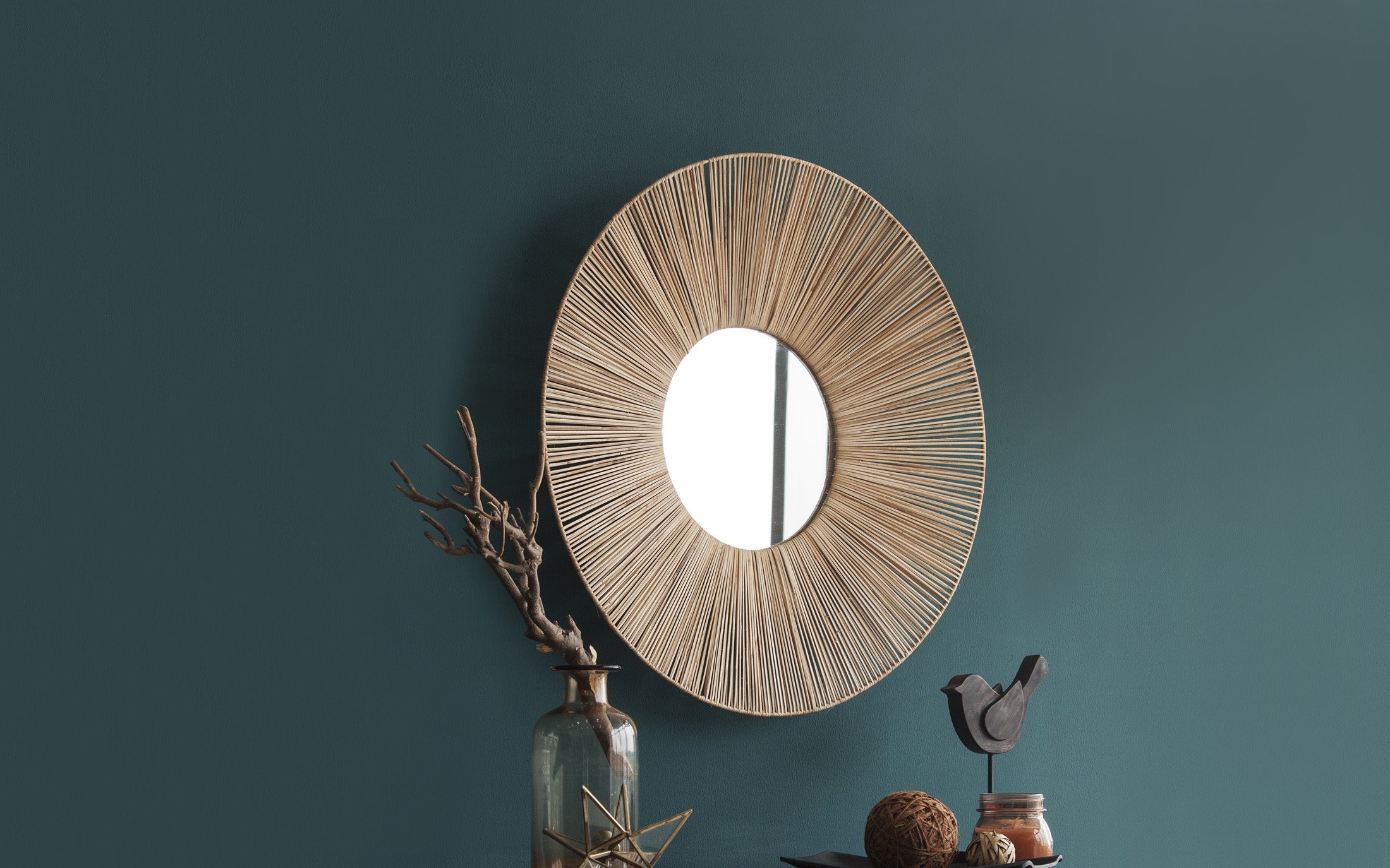 Monet Round decorative wall mirror for living room