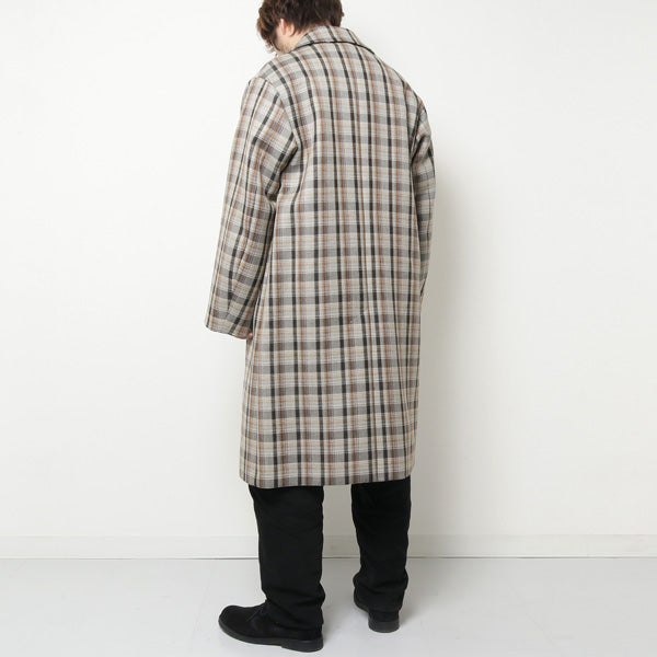 高級感 DOUBLE FACE CHECK SOUTIEN COLLAR COAT メンズ | contabilroma