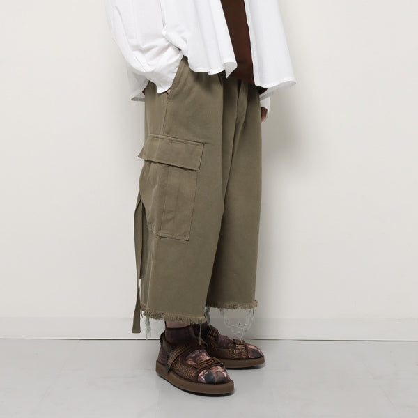 doublet SILK TWILL MILITARY PANTS KHAKI | labiela.com