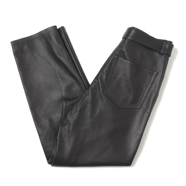 AURALEE GOAT LEATHER BELTED 5P PANTS-