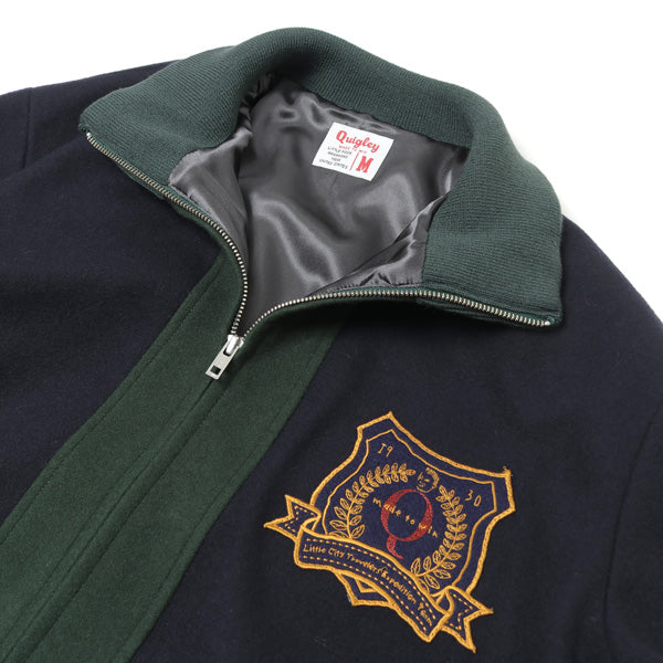 スノーブルー QUIGLEY WOOL ZIP VARSITY JACKET 最終値下げ