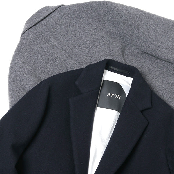 ATON/AIR DOUBLE MELTON PEAKED LAPEL JKT noonaesthetics.com