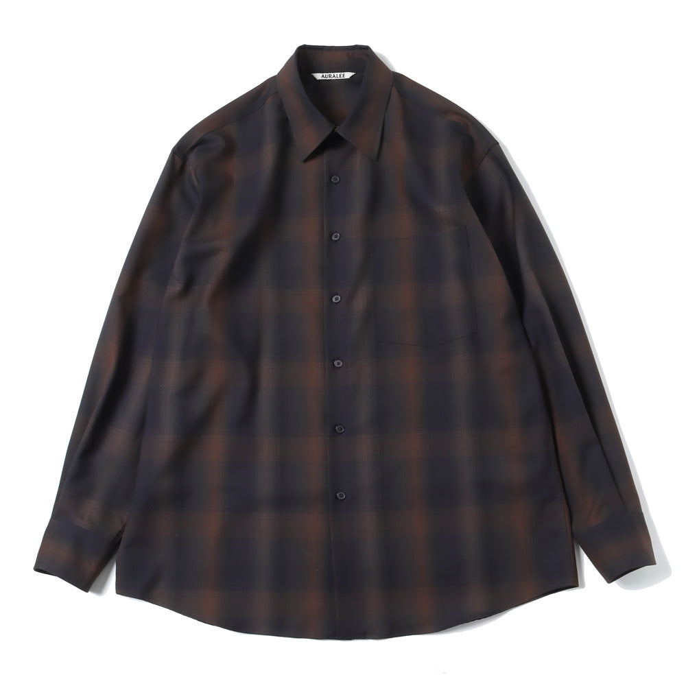 AURALEE(オーラリー)】SUPER LIGHT WOOL CHECK SHIRT (A23SS01LC