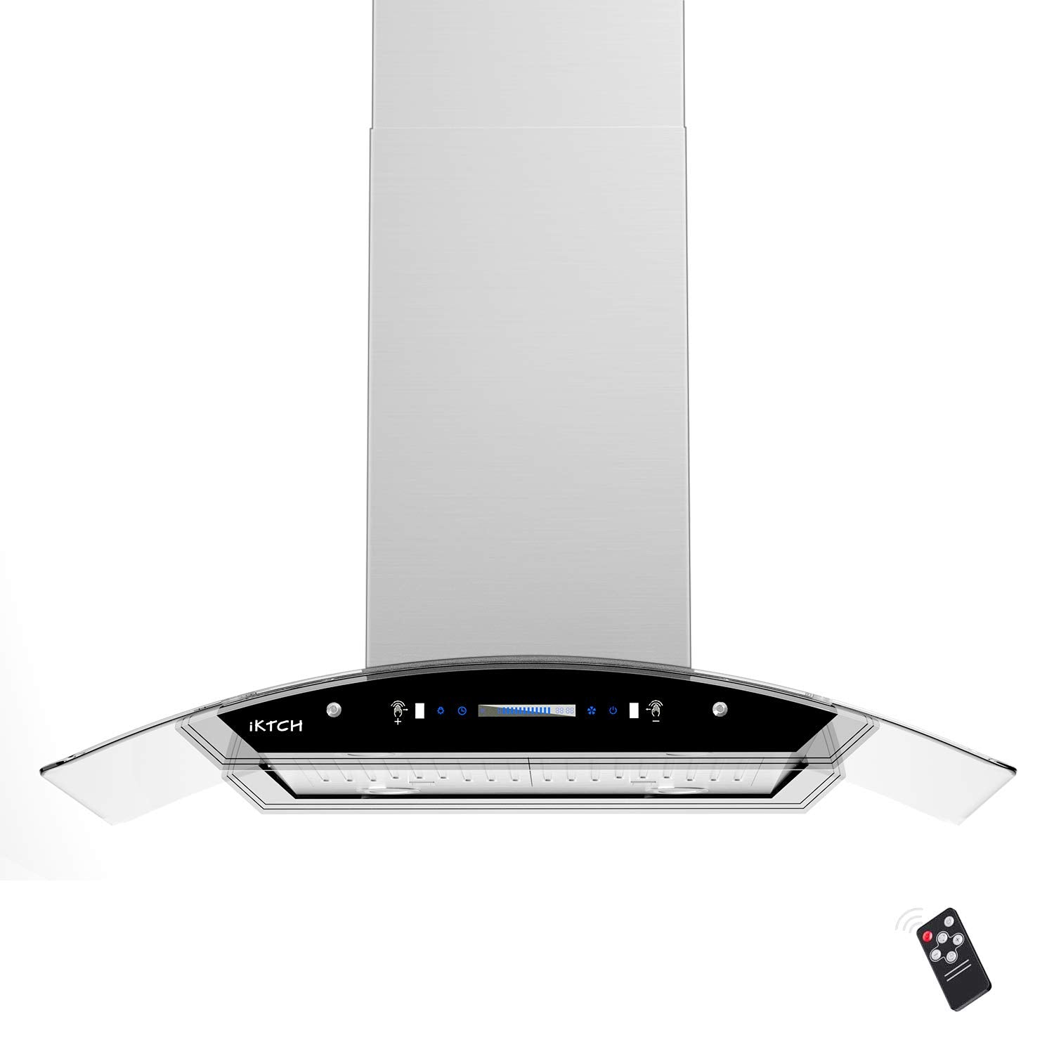 IKTCH 30-in 900-CFM Ducted Stainless Steel Wall-Mounted Range Hood with Charcoal Filter | P02R30