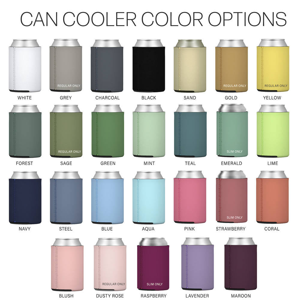 Neoprene Can Cooler Color Options