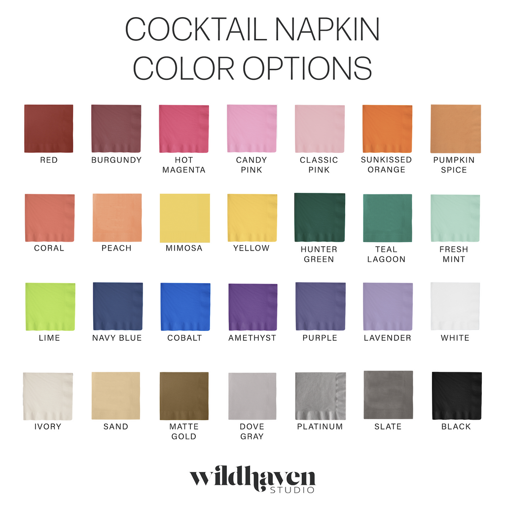 Cocktail Napkin Color Chart
