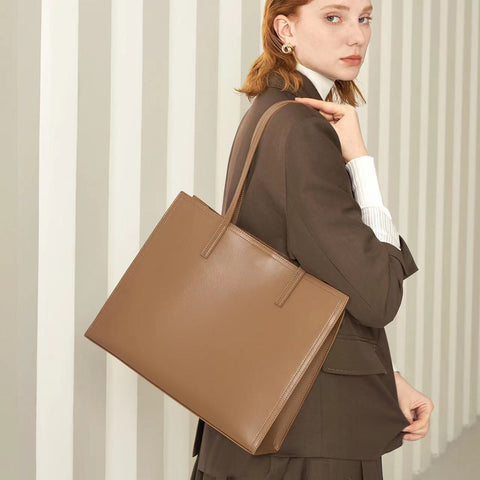 leather briefcase tote for women