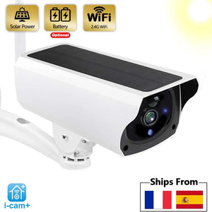 1080P IP Bullet Camera WiFi Outdoor Battery Solar Panel CCTV Wireless Surveillance Cam Home Security Protection Two Way Audio - Home Power Direct