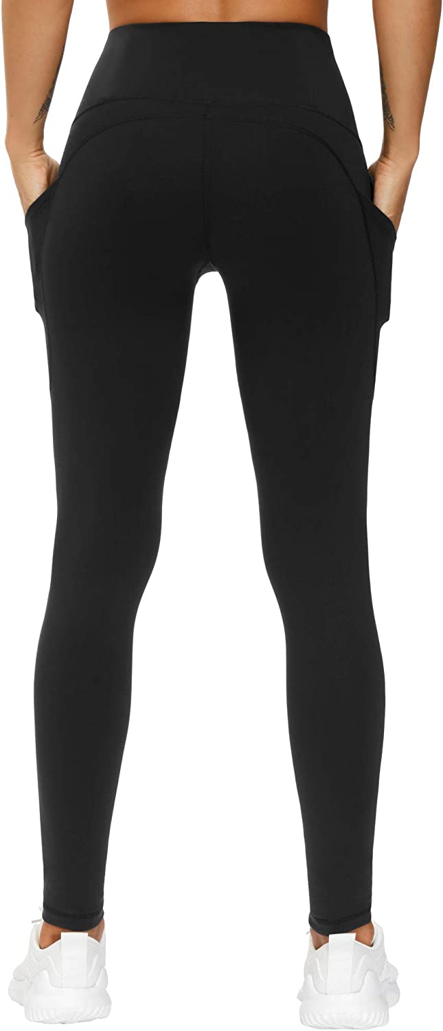 THE GYM PEOPLE Thick High Waist Yoga Pants with Pockets, Tummy Control