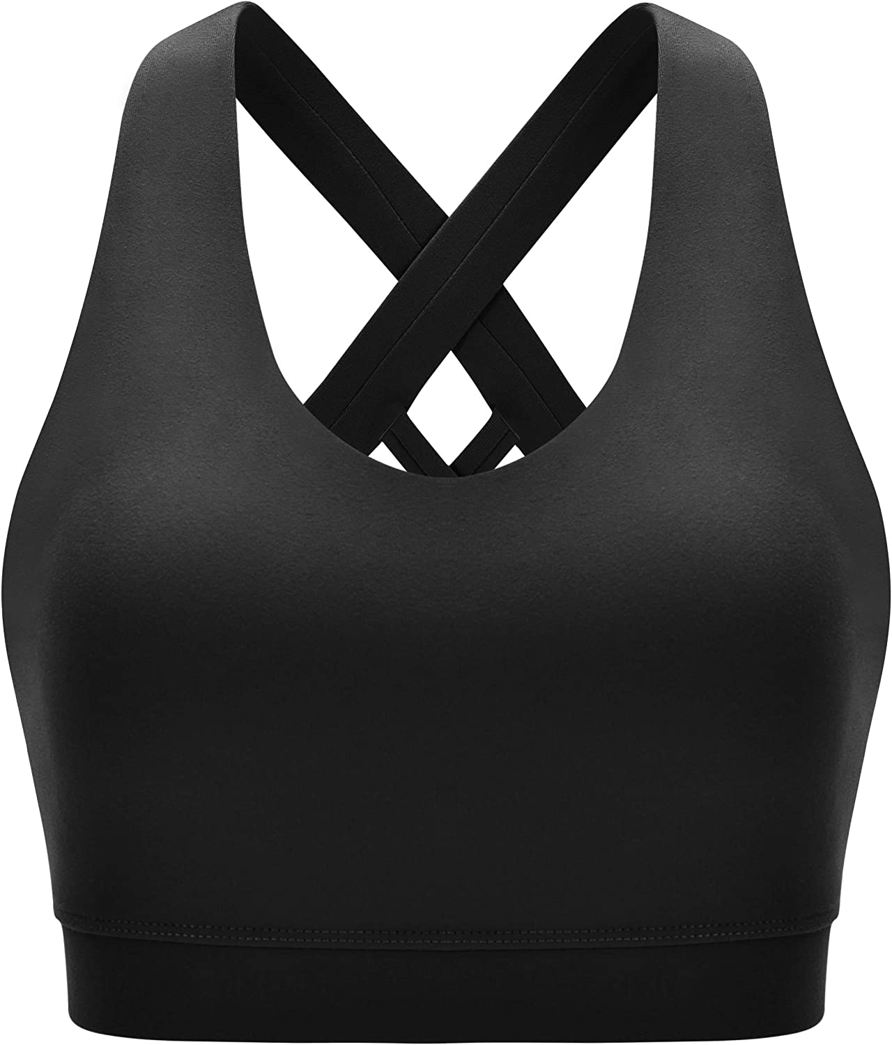 Sports Bra for Women, Criss-Cross Back Padded Strappy Sports Bras Medi