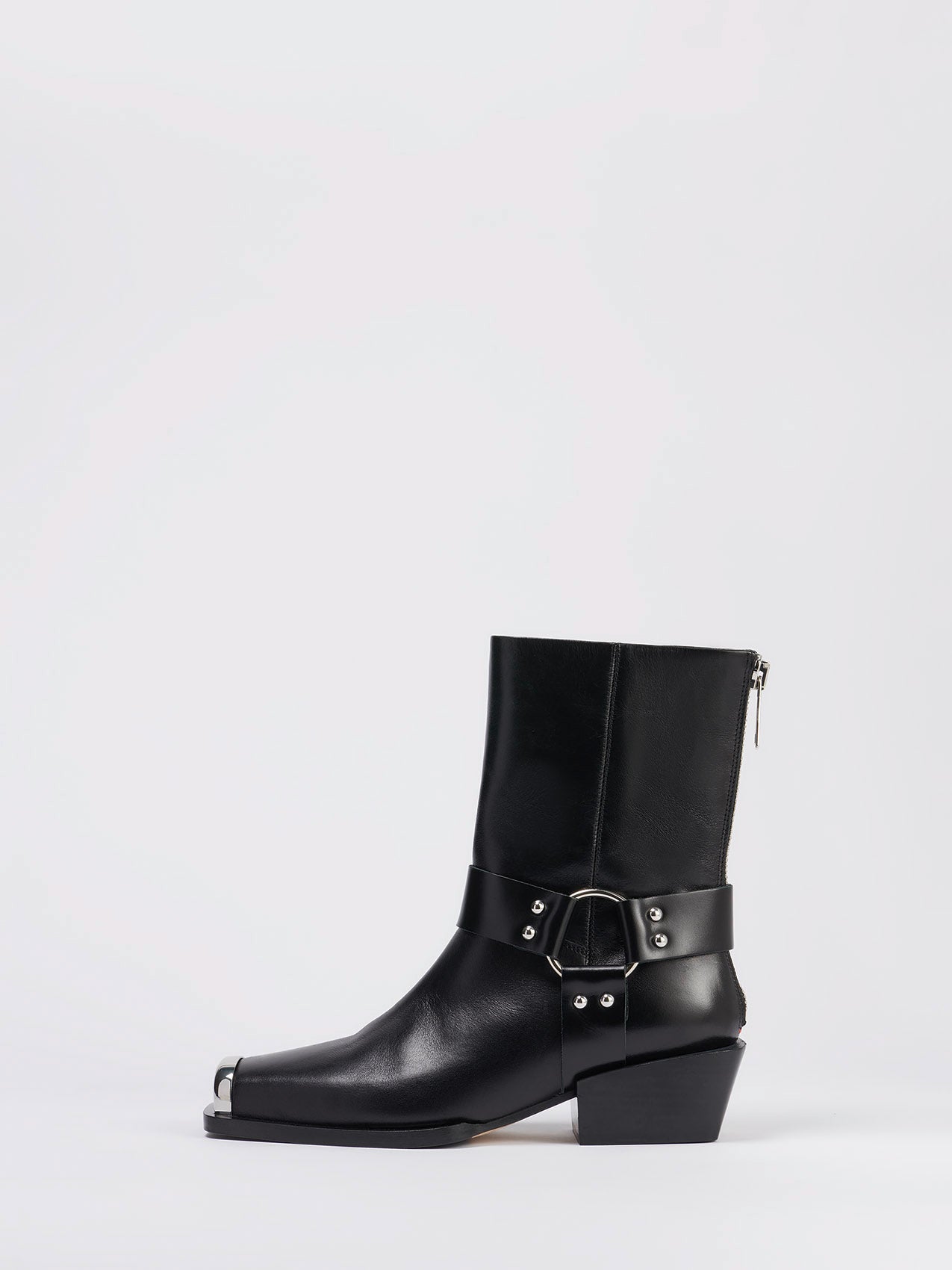 Aeyde | WAYNE Black Metal Toe Cap Biker Boot