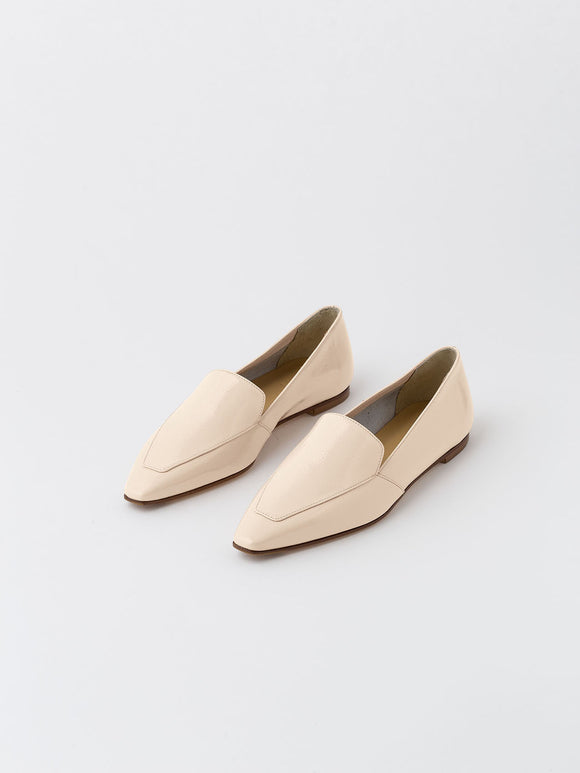 aeyde | MOA | women's white leather flat – aeydē