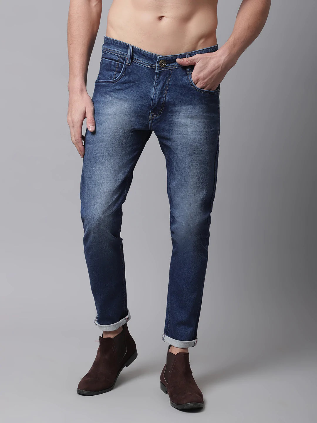 Buy Light Blue Power Stretch Slim Fit Jeans Online In India