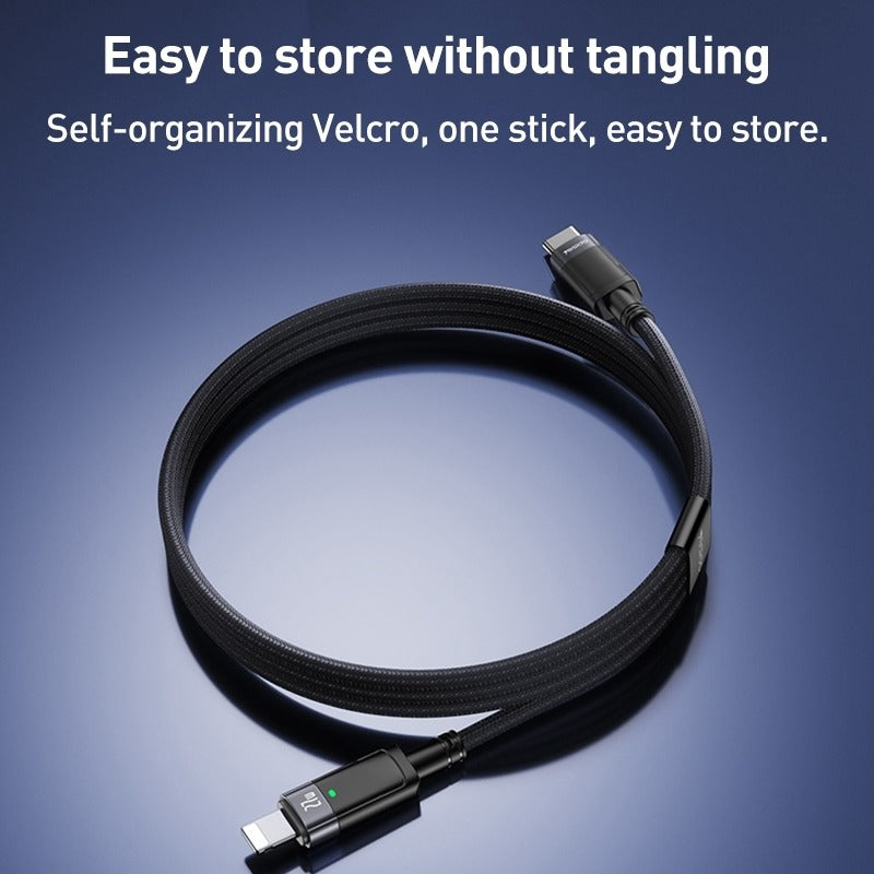 YESIDO CA159 1.2m 27W USB-C / Type-C إلى 8 Pin كابل شحن تلقائي لإيقاف التشغيل (أسود) - 8