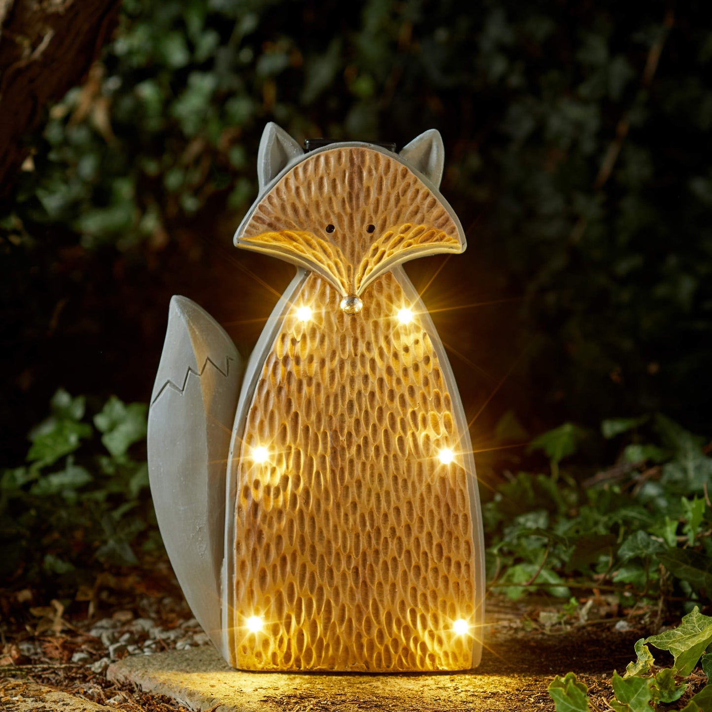 Woodstone Fox ⸱ záhradná figúrka líšky so solárnym svetlom