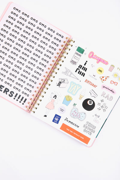 sticker pages inside a planner