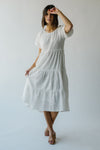 The Susie Tiered Midi Dress in White