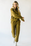 The Francine Quilted Pants in Olive