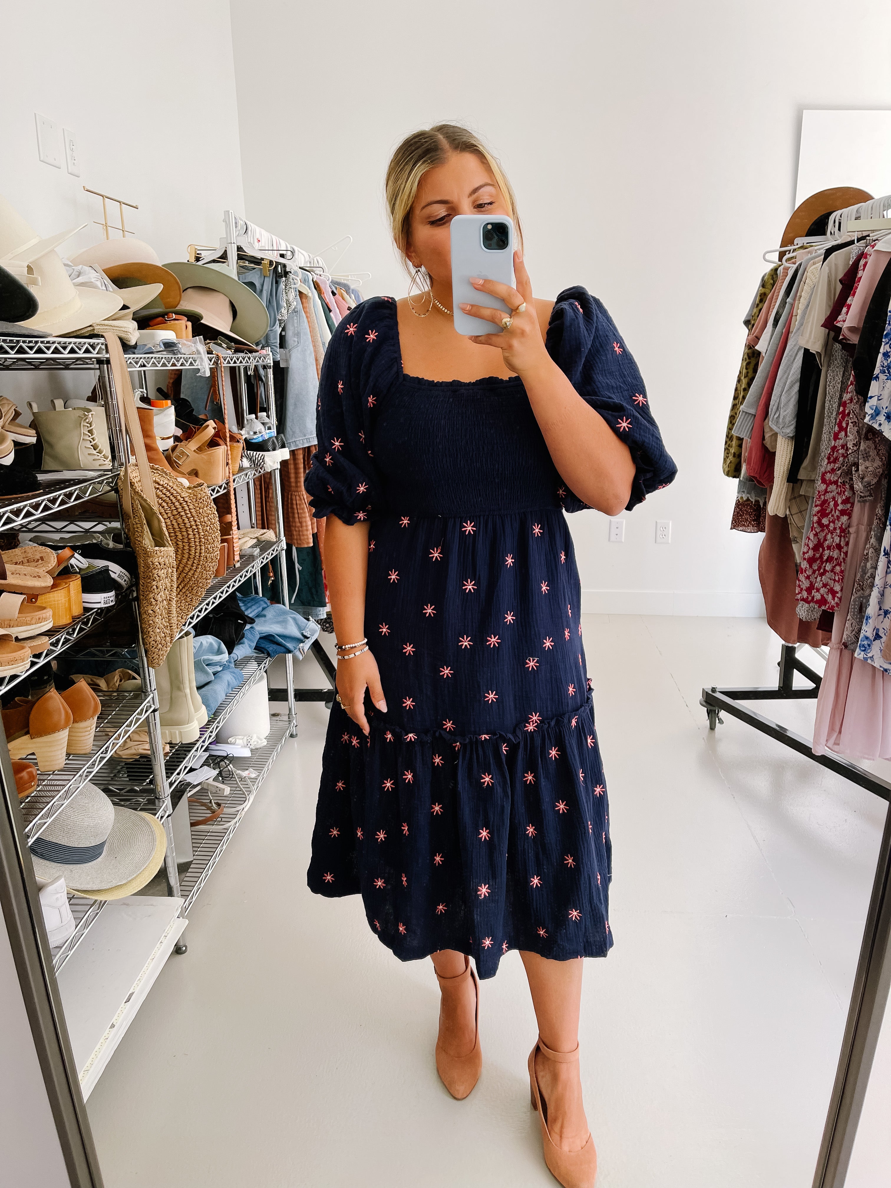 The Love At First Sight Midi Dress in Navy